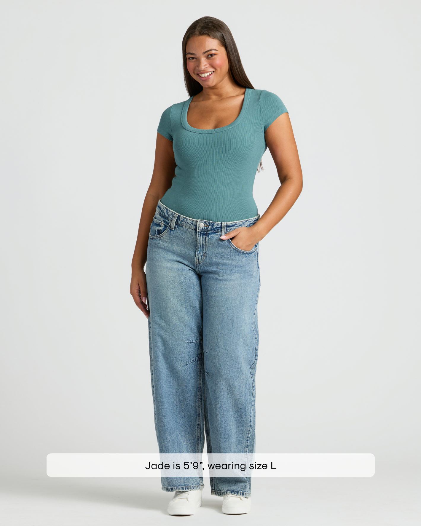 Womens Stormcloud Ribbed U-Neck Tee