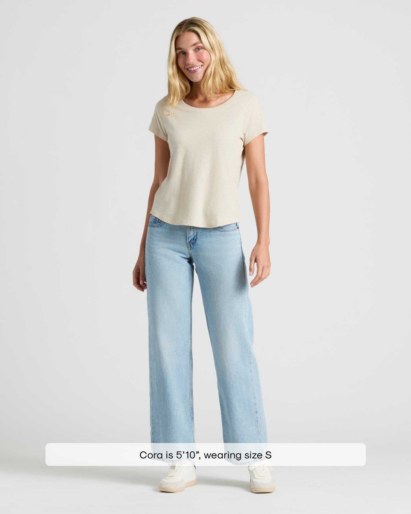 Womens Oatmeal Slub Scoop Neck Tee