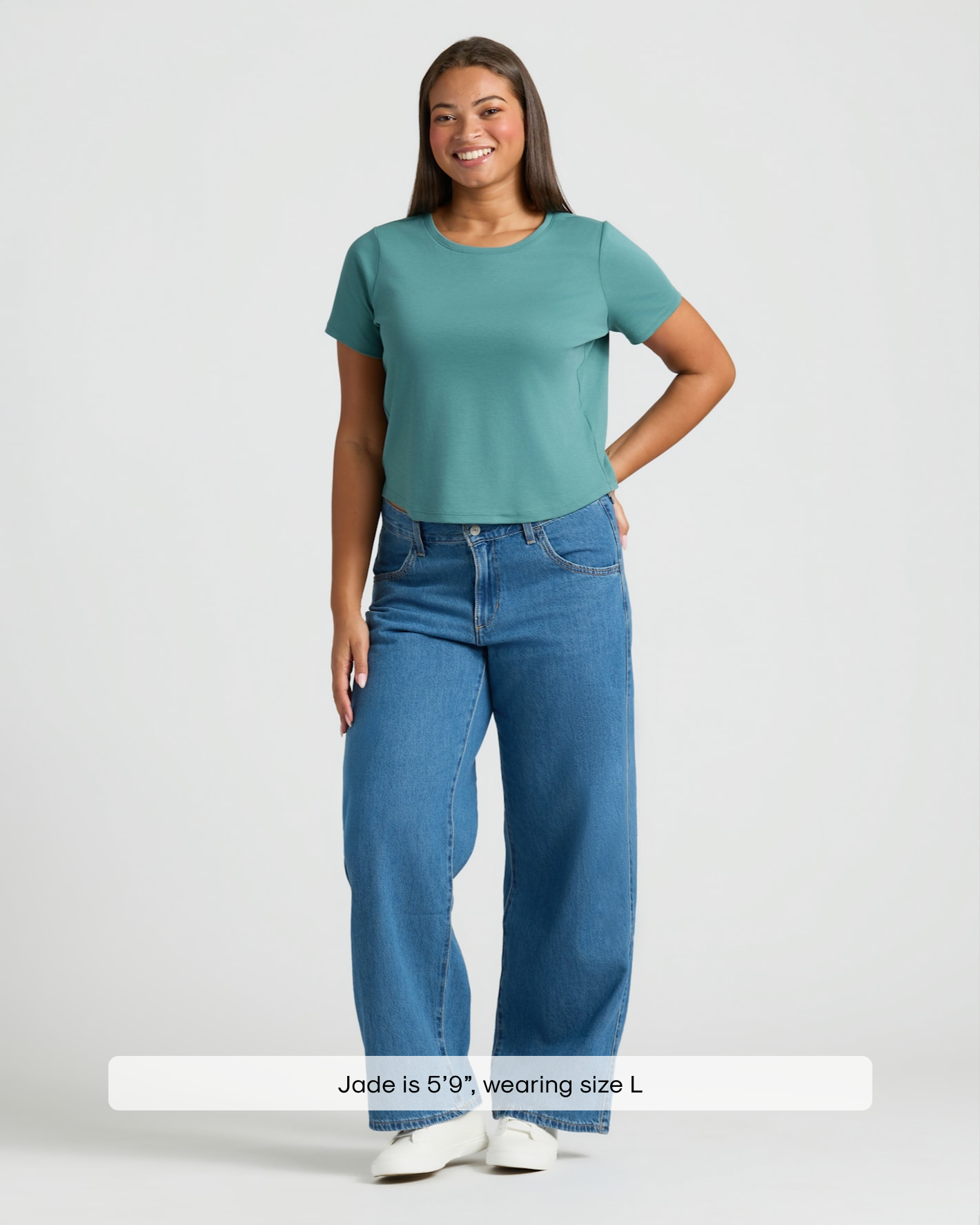 Womens Stormcloud Cropped Boxy Crew Neck Tee