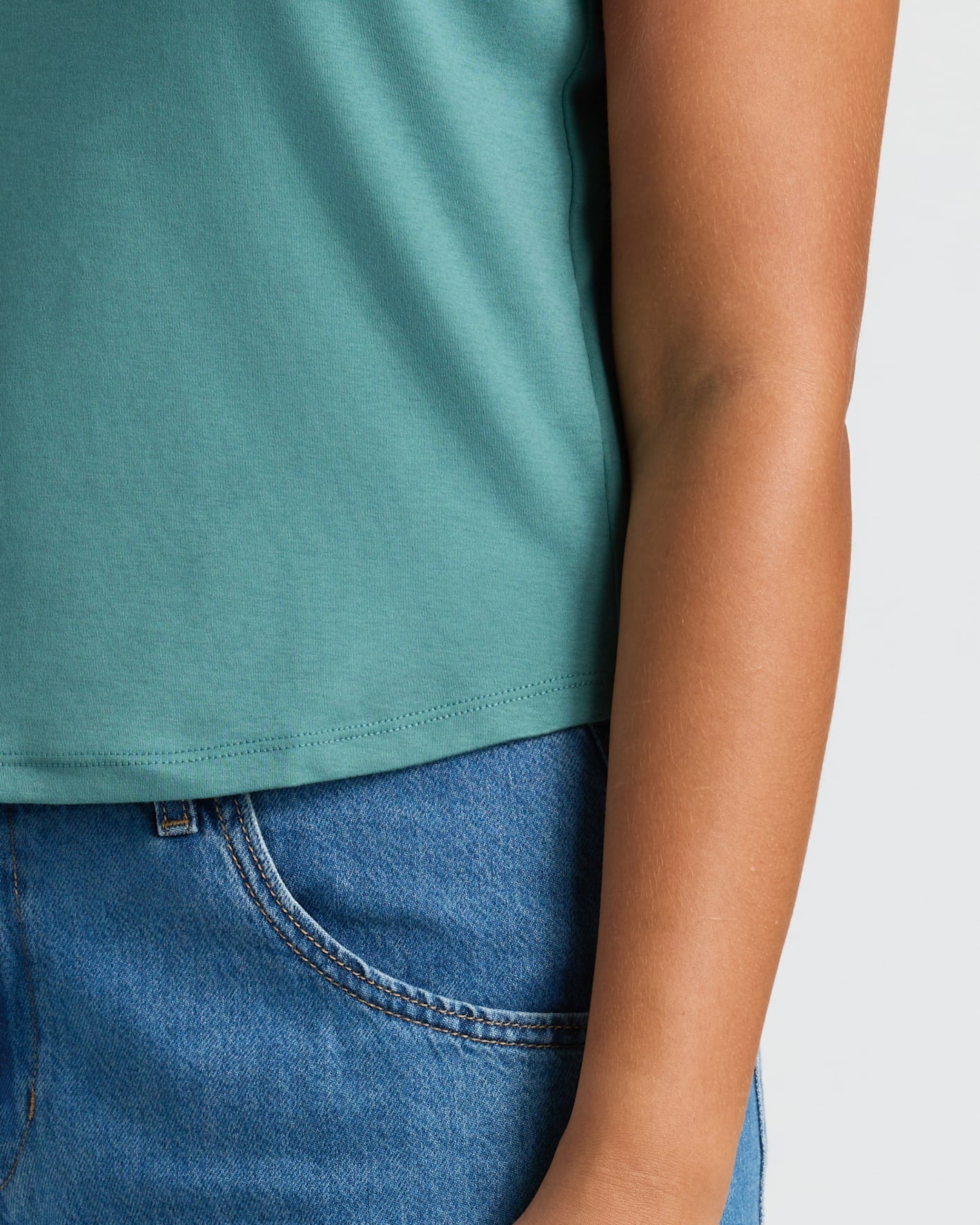 Womens Stormcloud Cropped Boxy Crew Neck Tee