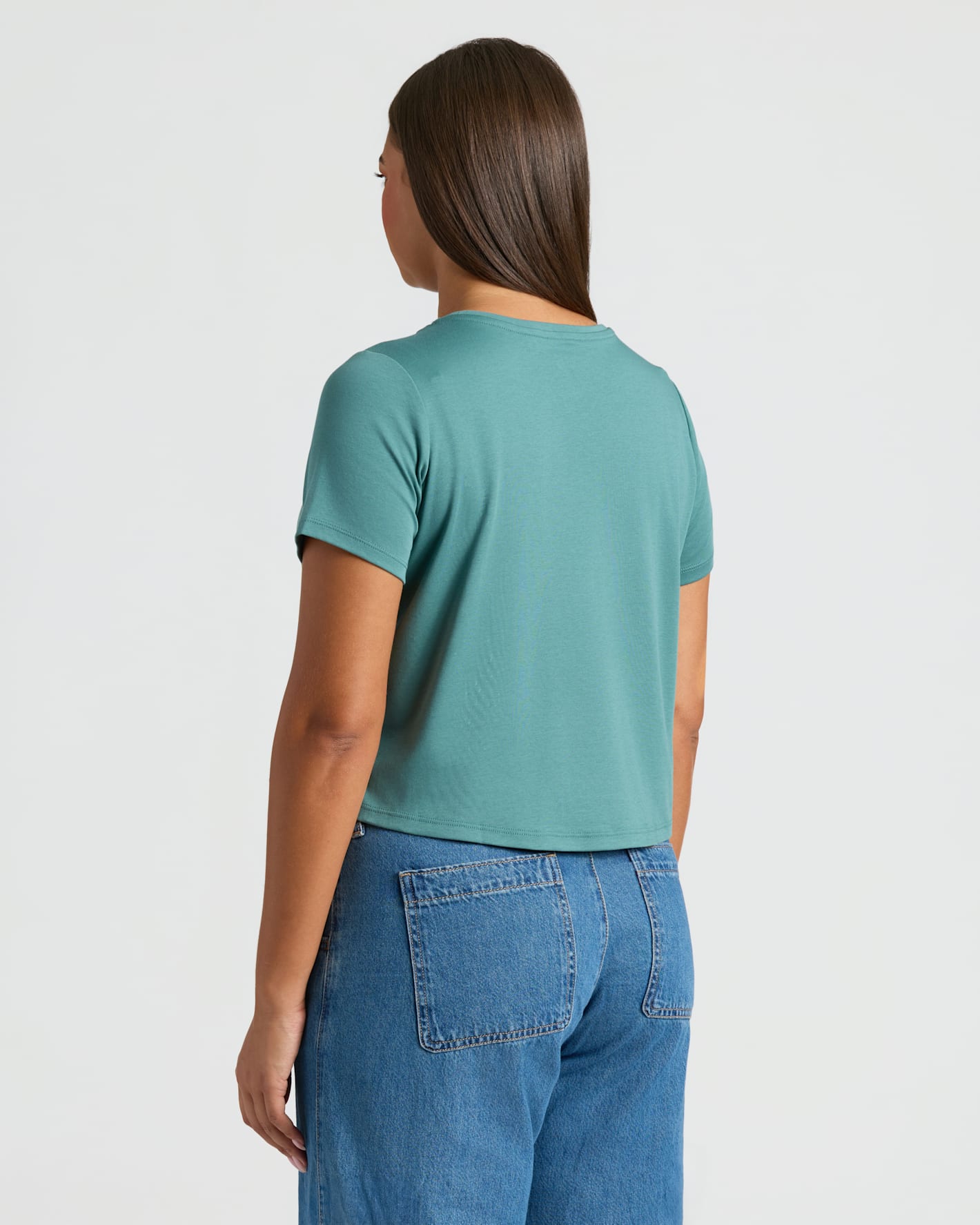 Womens Stormcloud Cropped Boxy Crew Neck Tee