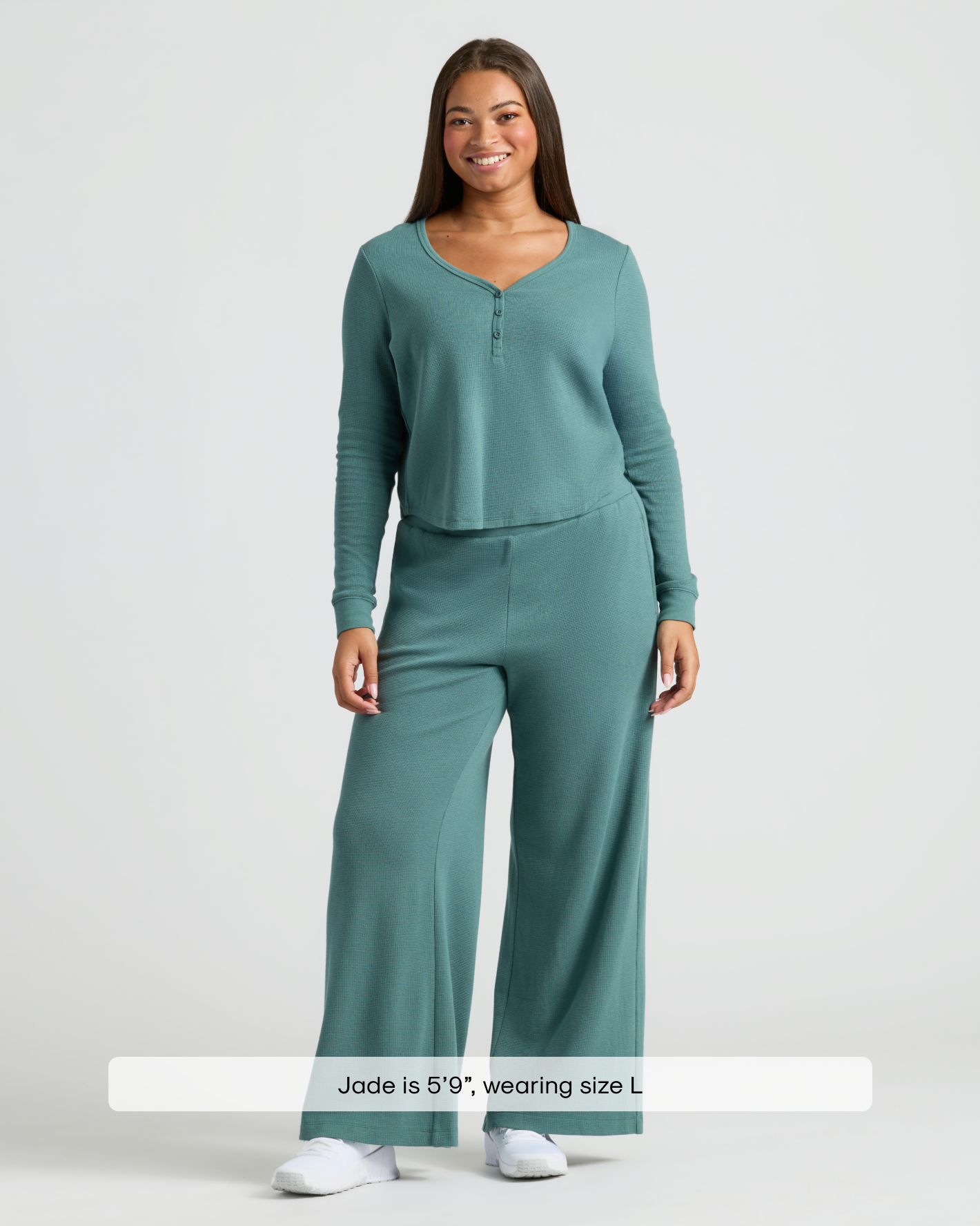 Womens Stormcloud Waffle Wide Leg Pants