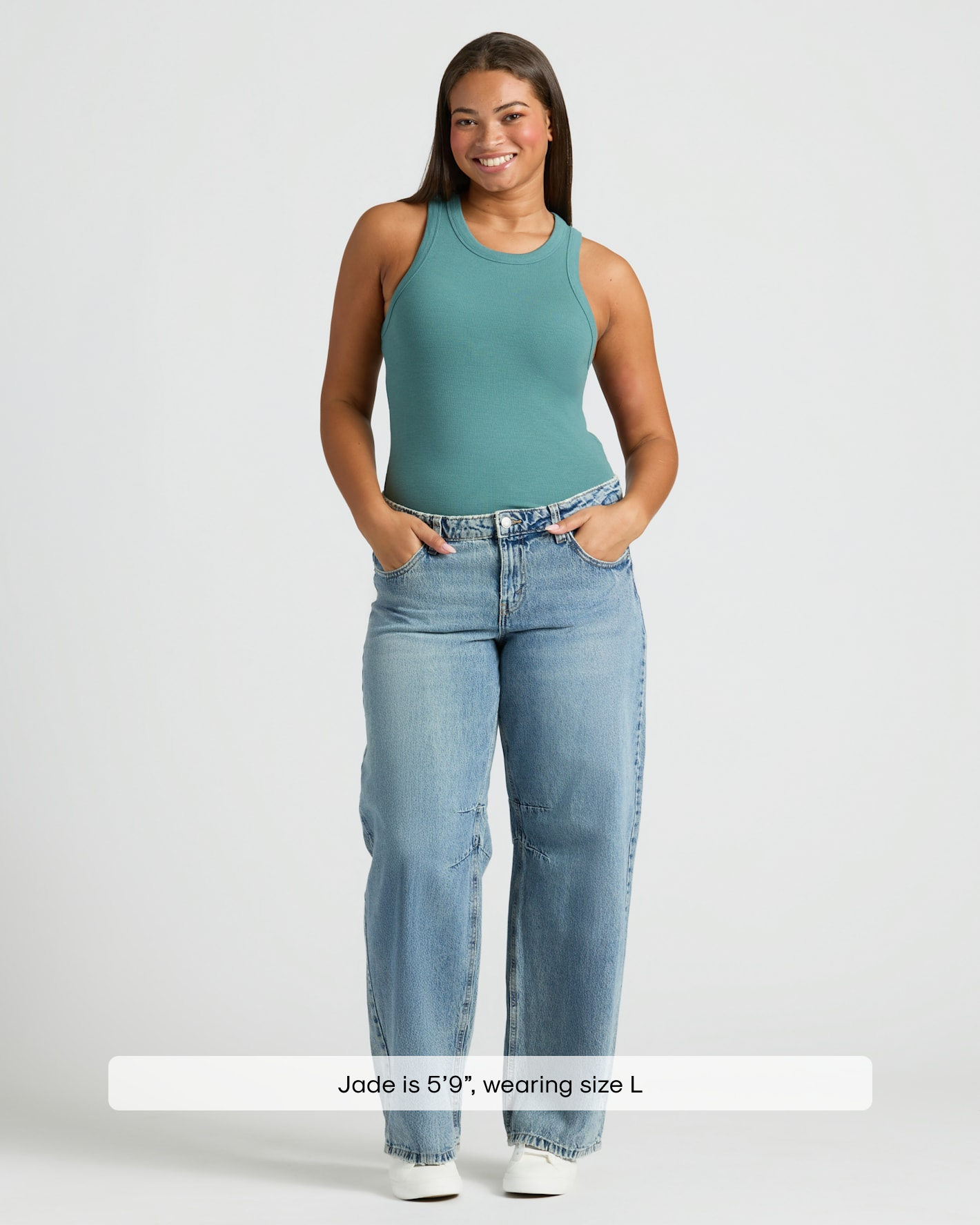 Womens Stormcloud Ribbed High Neck Tank