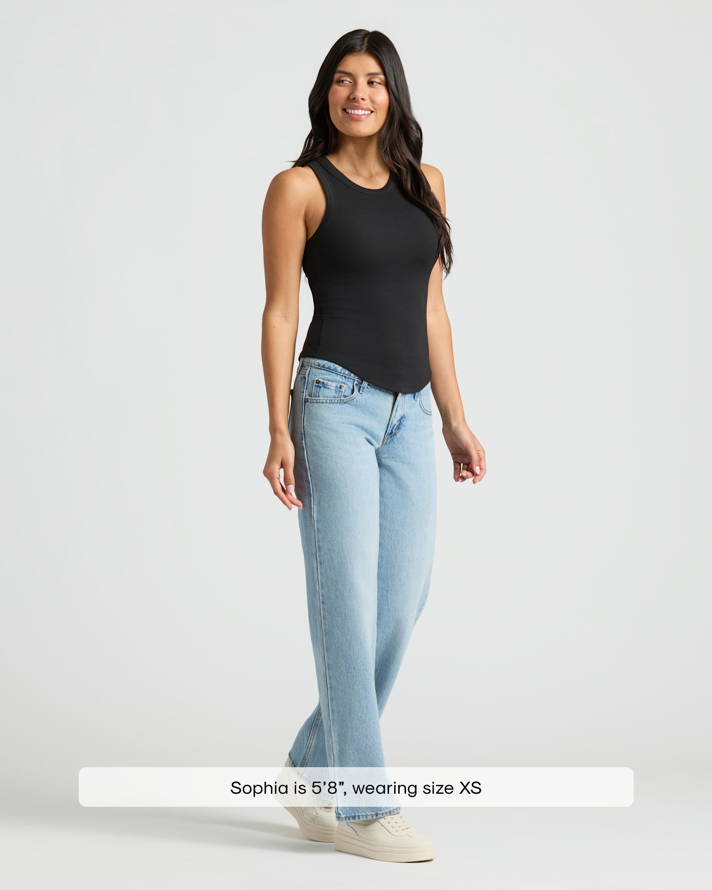 Womens Black Ribbed High Neck Tank