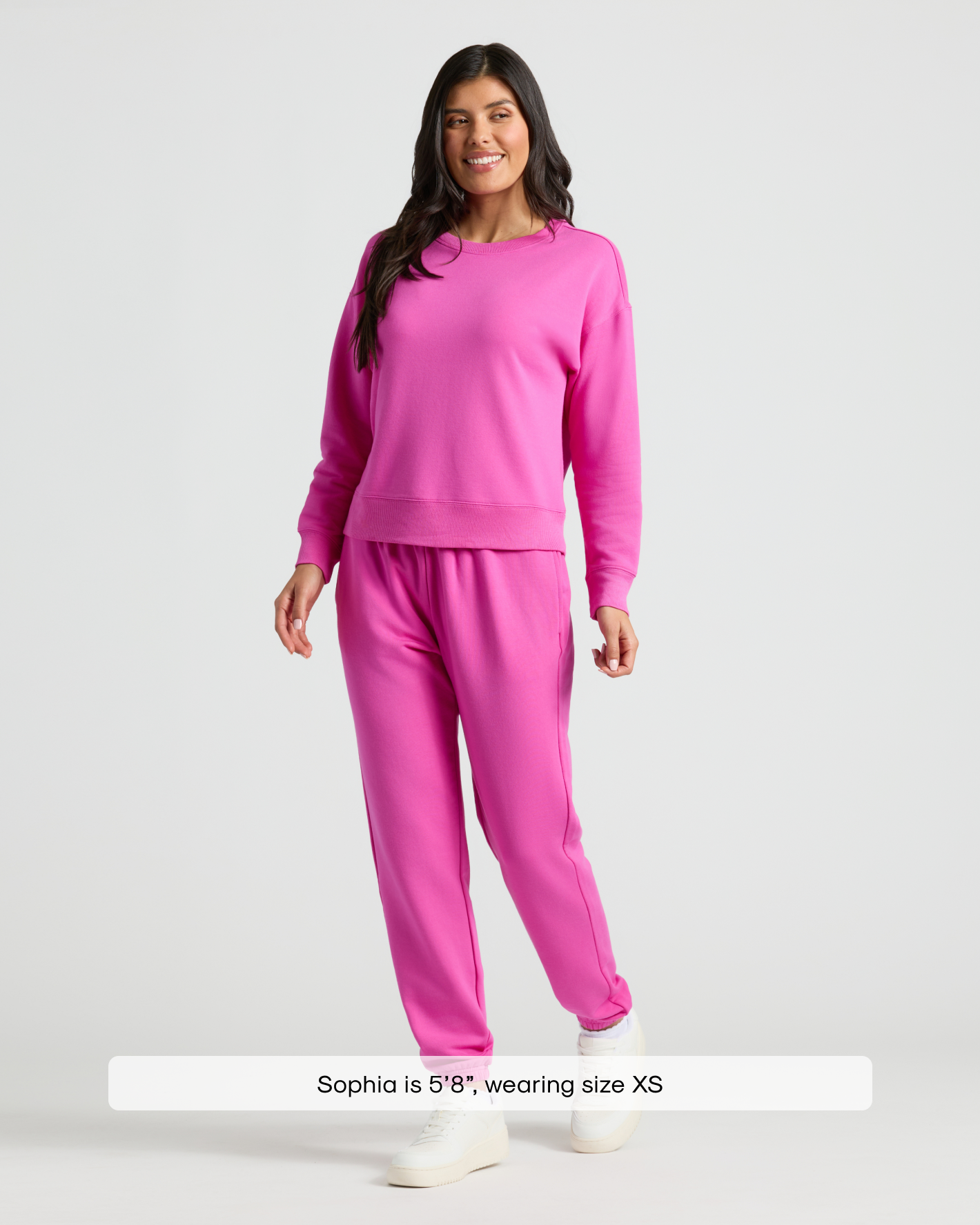 Womens Electric Fuchsia Slouch Pullover Crew