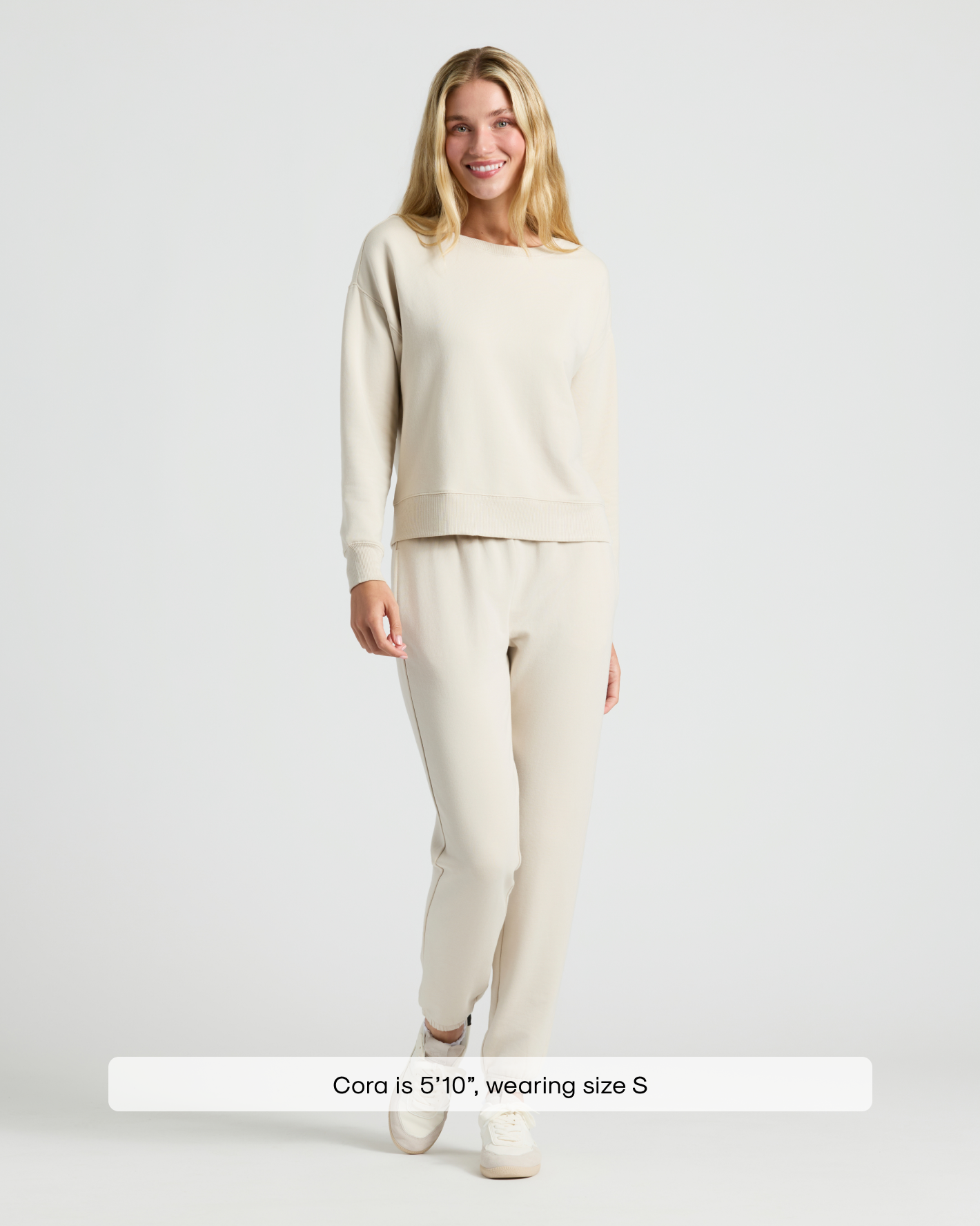 Womens Oatmeal Slouch Pullover Crew