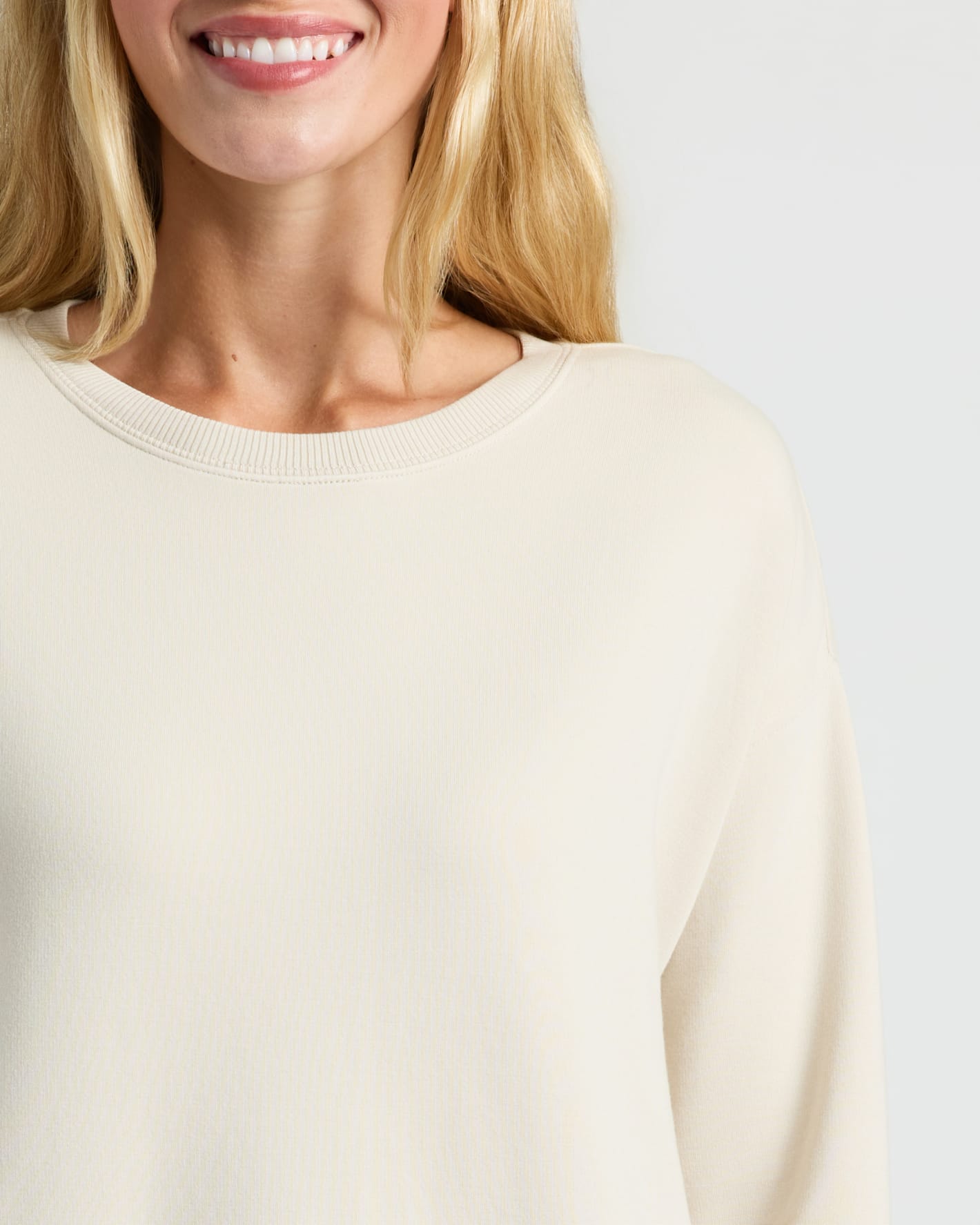 Womens Oatmeal Slouch Pullover Crew