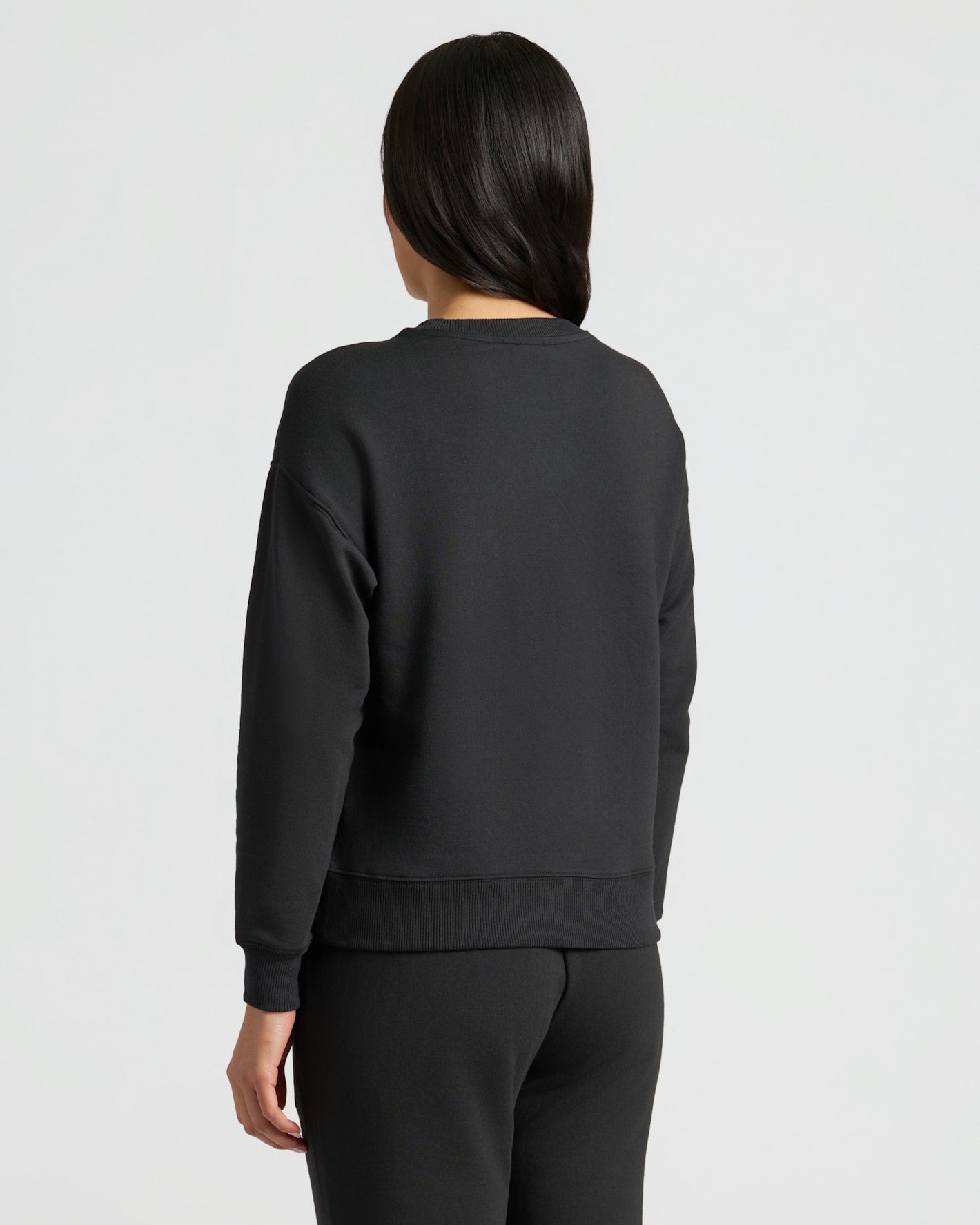 Womens Black Slouch Pullover Crew