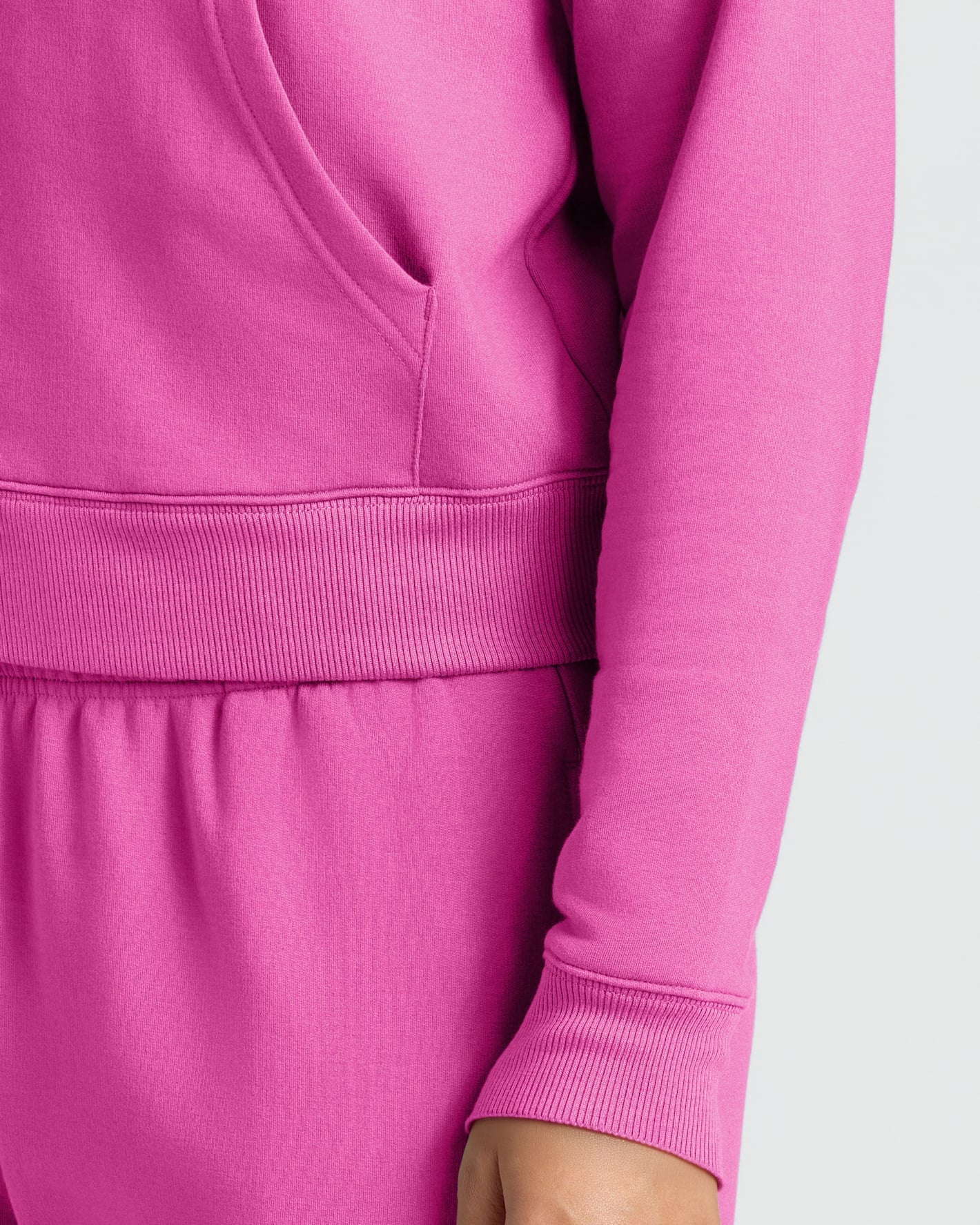 Womens Electric Fuchsia Crop Zip Hoodie