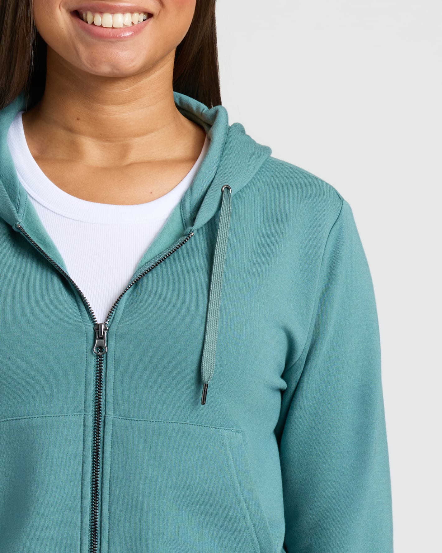 Womens Stormcloud Crop Zip Hoodie