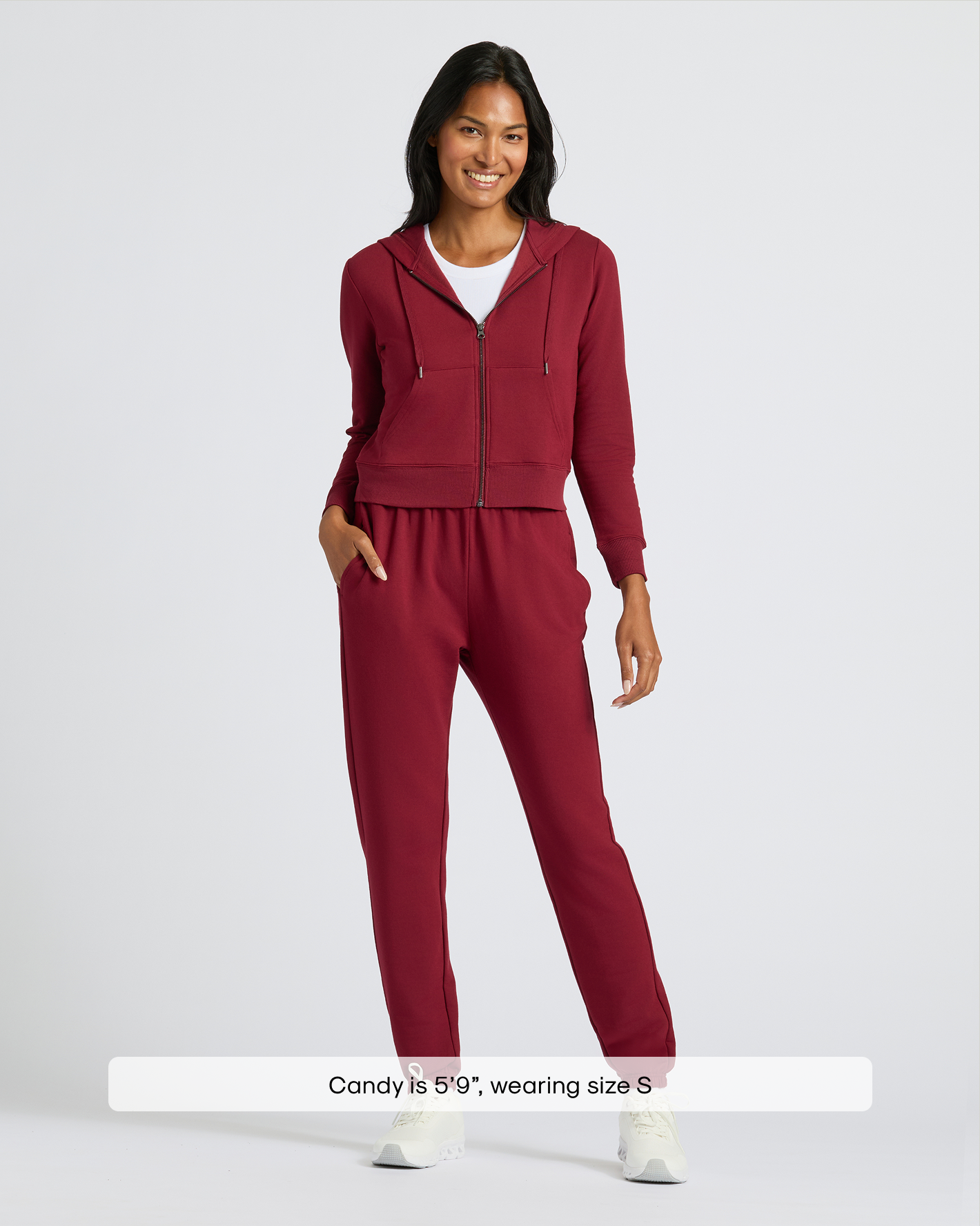 Womens Dark Maroon Relaxed Joggers