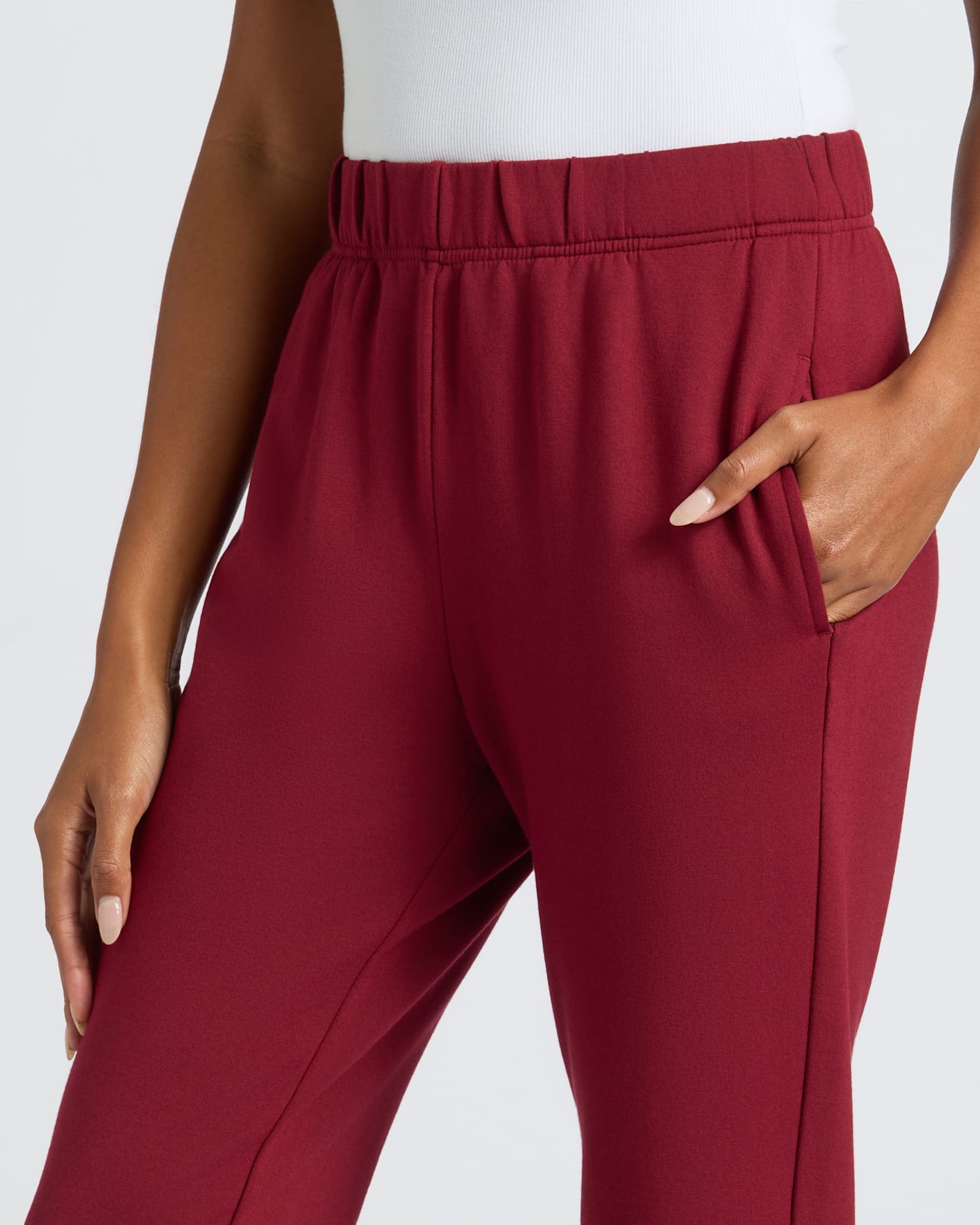 Womens Dark Maroon Relaxed Joggers