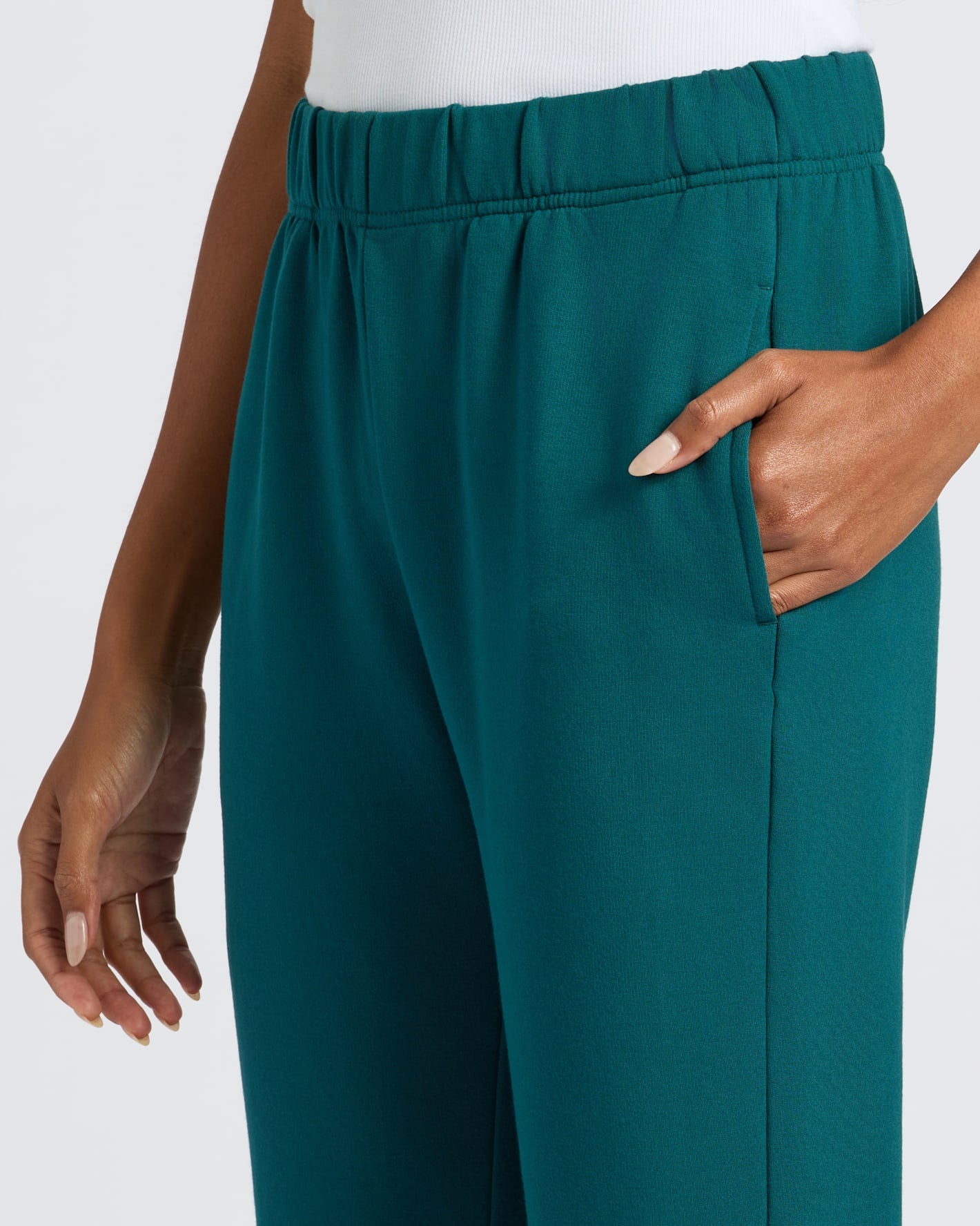 Womens Deep Emerald Relaxed Joggers