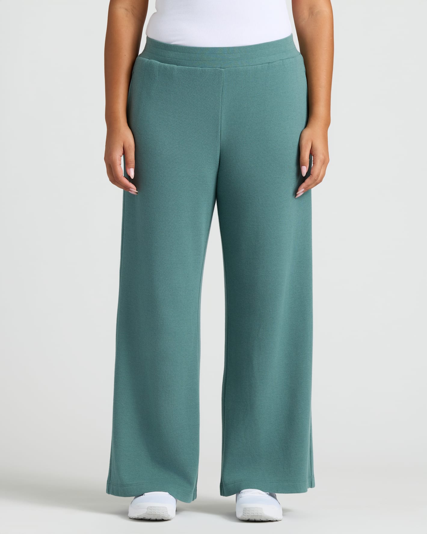 Womens Stormcloud Waffle Wide Leg Pants