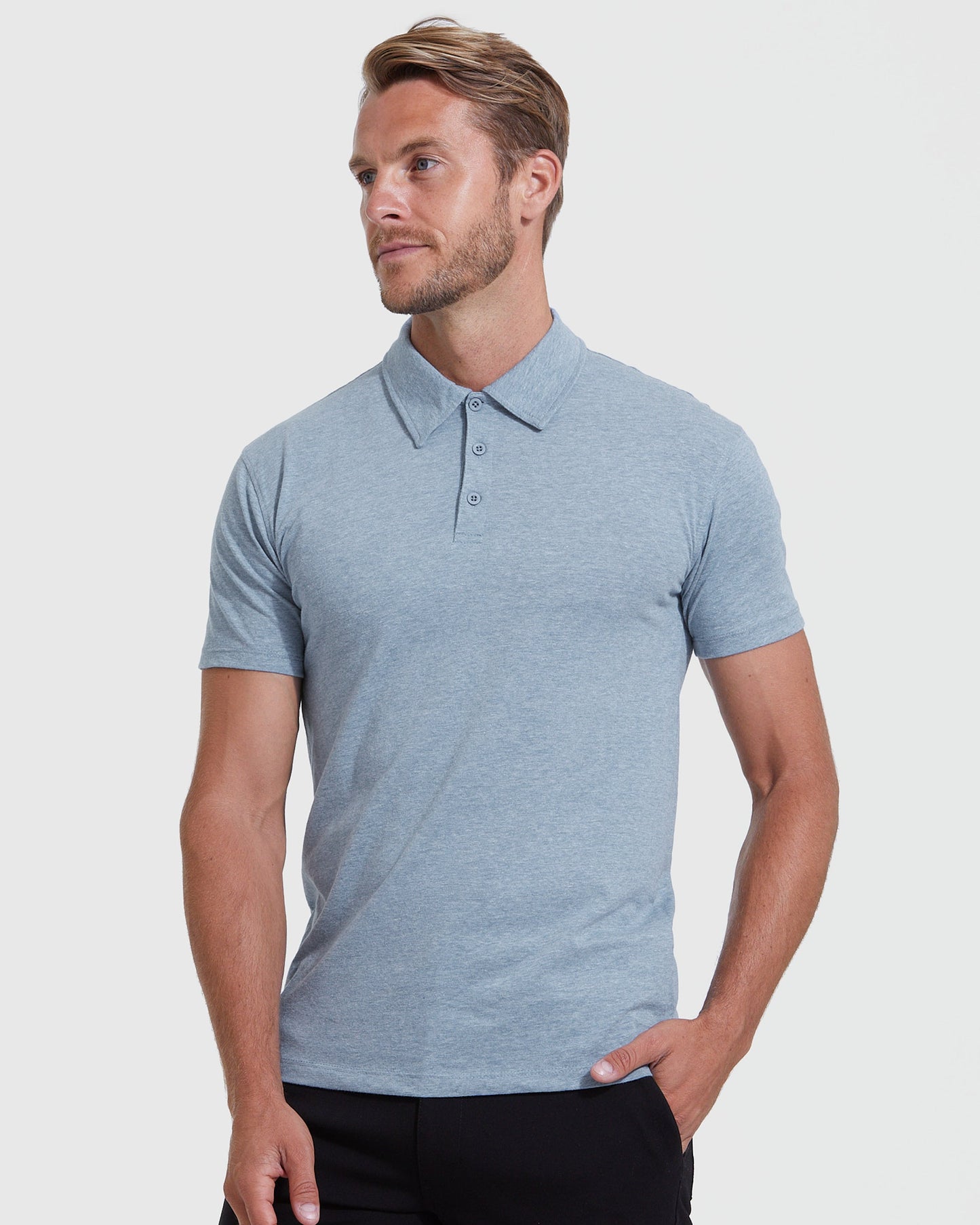 Heather Indigo Polo