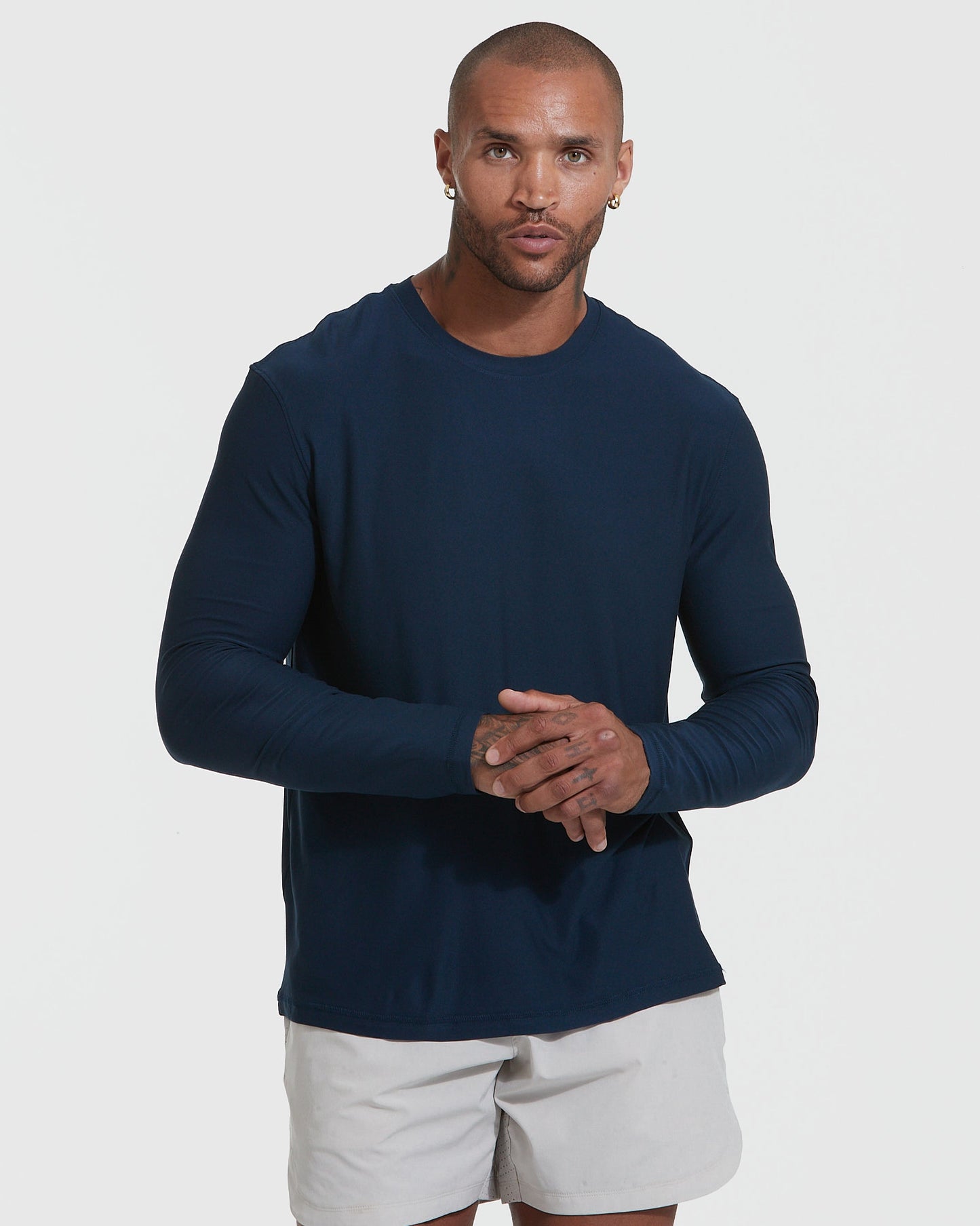 Navy Active Long Sleeve Crew Neck