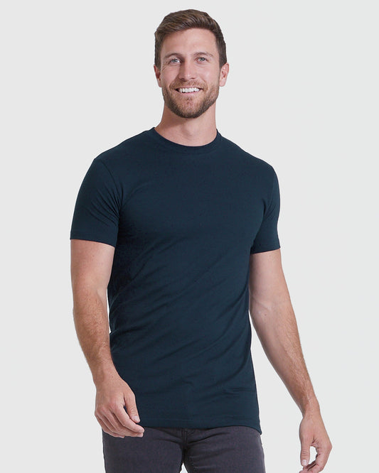 Navy Tall Straight Hem Crew Neck T-Shirt